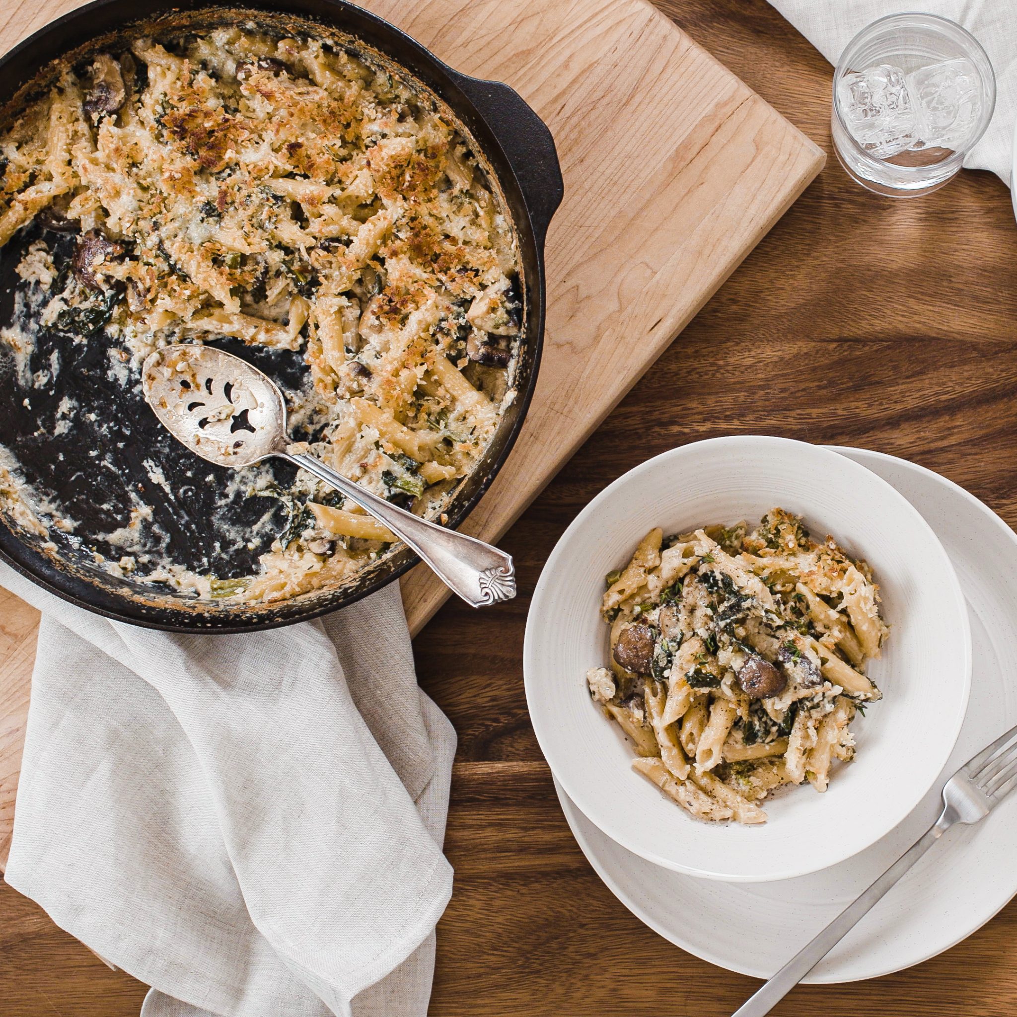 One Pot Broccoli Rabe and Mushroom Pasta Bake Misfits Market