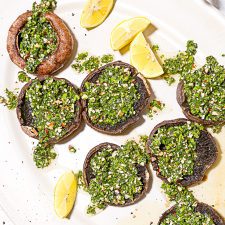 Bobby Flay's Roasted Portobello Mushroom Caps with Hazelnut Gremolata
