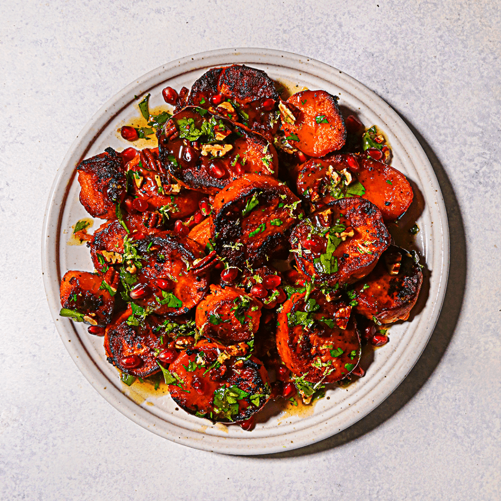 Skewered Roasted Sweet Potatoes - Foodness Gracious