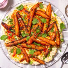 Bobby Flay's Spiced Carrots with a Harissa Yogurt Sauce-image