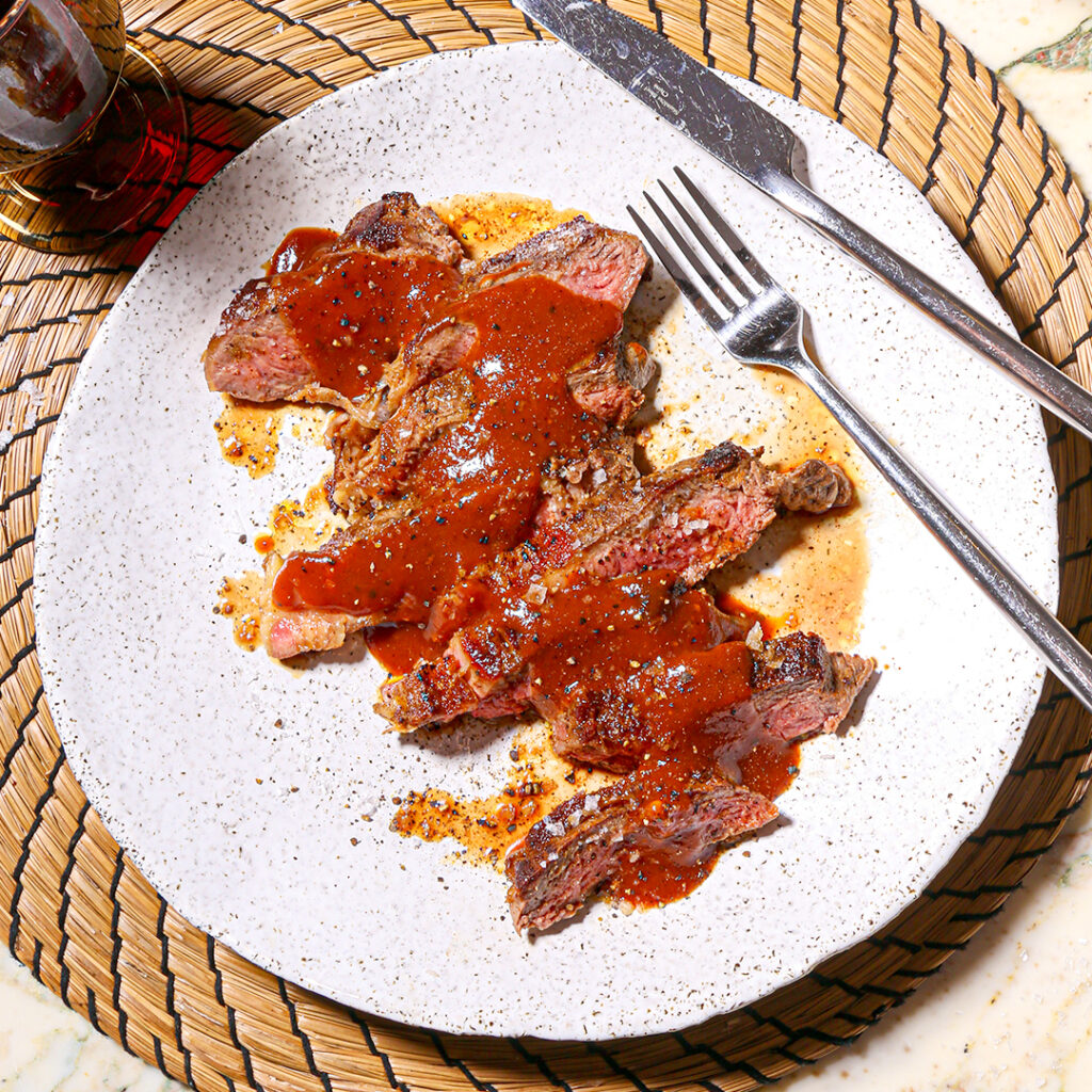 Bobby Flay s Spice Crusted Ribeye with Pinot Noir BBQ Sauce Misfits Market